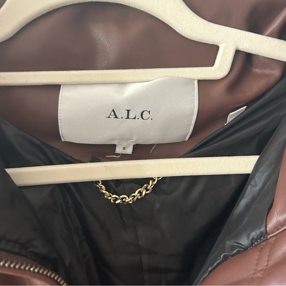 New ALC Morrison Faux Leather Padded Puffer Jacket - Picture 5 of 6